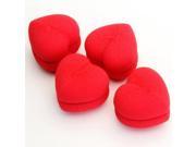 4pcs Soft Sponge DIY Hair Care Curler Roller Balls Red Heart Shaped