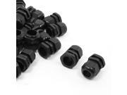 30 Pcs PG13.5 Black Plastic 6mm to 12mm Dia Cable Glands Fastening Connector