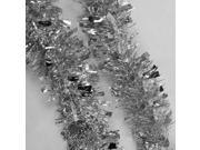 2m 6.5ft Deluxe Thick Chunky Wide Silver Shiny Christmas Tree Tinsel Garland with Embossing Decoration