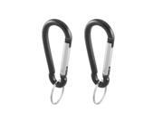 2 Pcs Spring Gate Clip Black Aluminum Carabiner Key Chain Hook 3