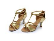 Latin Dance Shoes High Heel 7cm Gold fixed 3.5