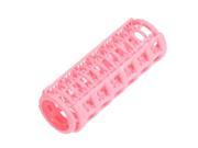 12 Pcs Pink Plastic DIY Hair Styling Roller Curlers Clips