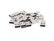 20 Pcs USB Male Type A Port Right Angle 4 Pin DIP Jack Connector