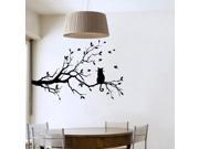 Cat On Long Tree Branch Birds Wall Decal Transfers Window 99*150cm