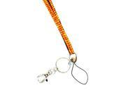 Colored Rhinestone Lanyards with ID Badge Holder Key Chain Orange