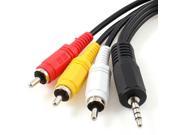 4.9ft Long 3.5mm Jack to 3 RCA Male Adapter AV Extension Cable for TV VCD DVD