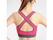 Seamless Sport Bra Top Comfortable Bra Push up For Sports Rose Red L