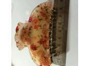 Red Apricot Color Florals Prints Plastic Hair Claw Clamp for Ladies