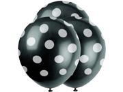 30cm Polka Dot Latex Balloons Black