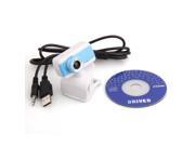 USB Clip 50.0 Mega Pixel Webcam Web Cam Camera with MIC Blue White for PC Laptop