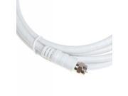 White 6.6ft 9.5mm 90 Degrees Male to F type Male Coaxial TV Satellite Antenna Cable