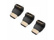 Three 3 Pack of HDMI 270 Degree Right Angle Connectors Adapters