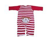 Baby Monkey red white stripe rompers cotton long sleeve 7 9M