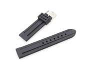 Black silicone 22 mm wide strap