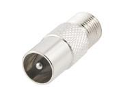 Straight Metal F Type Female to TV PAL Male RF Connector Adapter