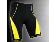 Santic Cycling Shorts Biking Bicycle Bike Shorts Black Yellow Padded M