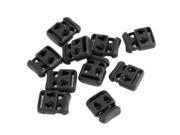 Double Hole Bean Cord Locks Ends Drawstring Stoppers 4mm 10 Pcs Black