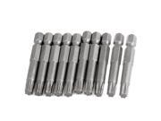 6mm T30 Head 50mm Long Magnetic Torx Screwdriver Insert Bits Tool 10 Pcs