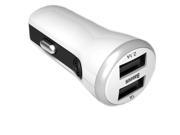 Baseus Dual Port USB Car Charger 2.1A Designed for Apple and Android Devices White