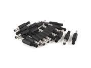 20 Pcs Black 2.5mm x 5.5mm DC Power Male Plug Jack Adapter
