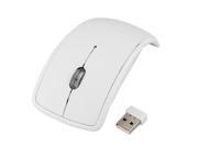 2.4GHz 1200DPI Wireless Foldable Arc Optical Mouse Mice Receiver PC Laptop White