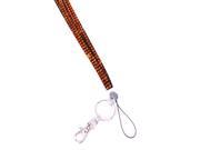 Colored Rhinestone Lanyards with ID Badge Holder Key Chain Brown