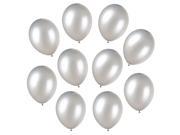 10 Pack Of 12 Silver Latex Balloons