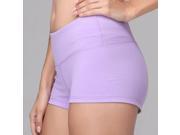 Four way stretch women yoga Shorts Skinny Shorts Light Purple XL