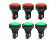 SPDT Red Green Head Cap Momentary Arcade Button Micro Switch 6 Pcs