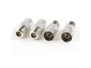 4 Pcs F Type Female Jack to TV PAL Female Plug Coaxial RF Connector Adapter