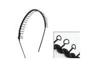 Twisted Metal Teeth Comb Black Headband Hair Hoop for Lady