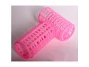 10 Pcs Hairdressing Hair Curling Tool Pink Plastic DIY Roller Curler