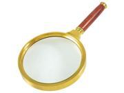 90mm Dia Gold Tone Metal Frame 10X Magnifying Glass Magnifier