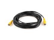 6M Yellow RCA RCA Plug Audio Video Extension Cable Cord Black