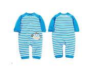 Baby clothing Blue stripe rompers cotton long sleeve 10 12M