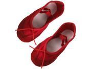 Girls Gymnastics Dancing Ballet Red Soft Canvas Flat Shoes US Size 1