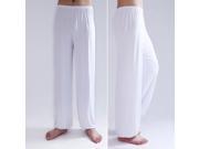 yoga pants Loose Modal bloomers tai chi men women White XXL