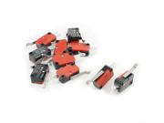 10pcs Short Hinge Lever SPDT Momentary Micro Limit Switch 0.6A 125VDC