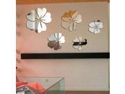 5 flower mirror surface wall sticker acrylic mirrors 3D Silver