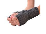 Men Thumb Hole Designed Simple Style Elastic Gloves Dark Gray