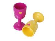 2 in 1 children s wooden toys goblet yellow pink Purple color random