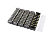 5 Pcs 8 Positions 8P Dual Rows Covered Barrier Screw Terminal Block