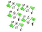 10 Pcs Green Spring Loaded Clip Double Fishing Rod Alarm Bells