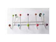 10 HOOK MULTI COLOUR OVER THE DOOR CLOTHES COAT HANGER RACK CHROME HANGERS