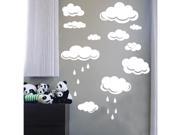 Pattern of Large Clouds PVC Waterproof Removable Wall Stickers white