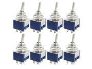 8 Pcs AC 125V 6A Amps ON OFF ON 3 Position DPDT Toggle Switch