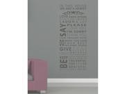 English we are a family waterproof wall stickers 55*128cm Grey