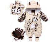 Cartoon Style Cotton padded Baby Rompers Cow Warm Cream 80cm 4 6M