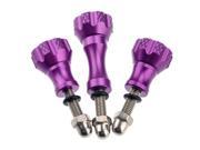 Aluminum Thumb Knob Stainless Bolt Nut Screw Set for GoPro HD Hero 1 2 3 3 ST 50 Purple
