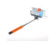 Wired Shutter Extension Pole Mount Monopod Selfie Stick Phone Holder for iPhone orange